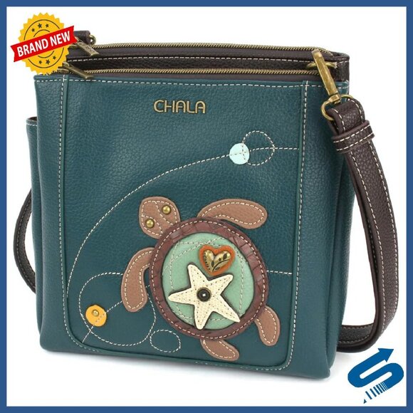 Handbags - Faux Leather Crossbody Bag with RFID Protection, Adjustable Strap